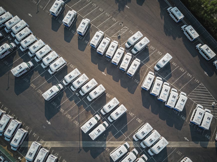 Fleet of delivery vans parked in Biddeford, Maine - Fleet insurance solutions