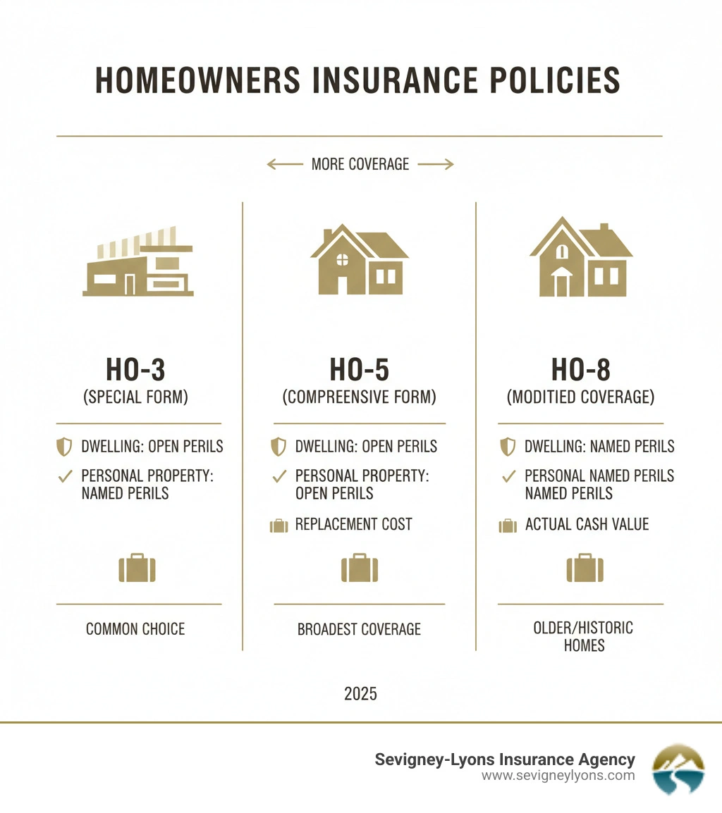 infographic explaining the differences between HO-3, HO-5, and HO-8 policies - what are the three main types of property insurance coverage infographic infographic explaining the differences between HO-3, HO-5, and HO-8 policies - what are the three main types of property insurance coverage infographic