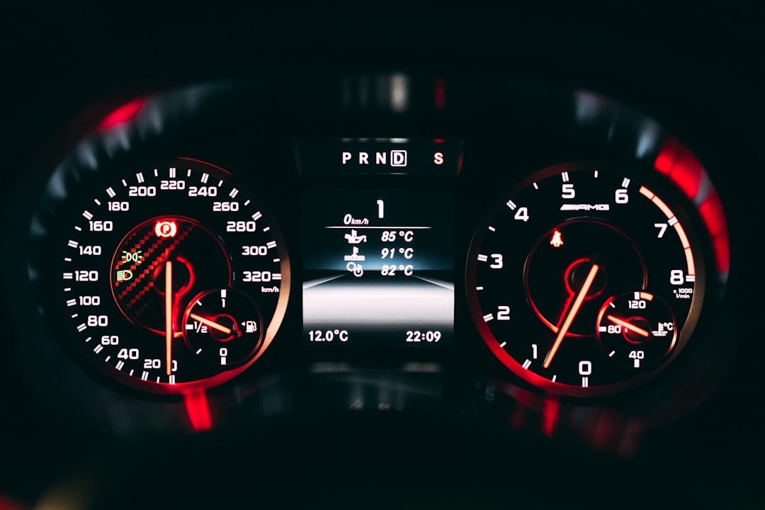 Safe driving dashboard tracking metrics like speed and braking