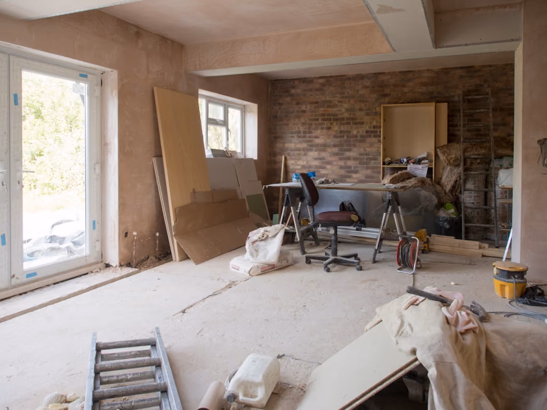 interior room under construction - builders insurance for renovations concept