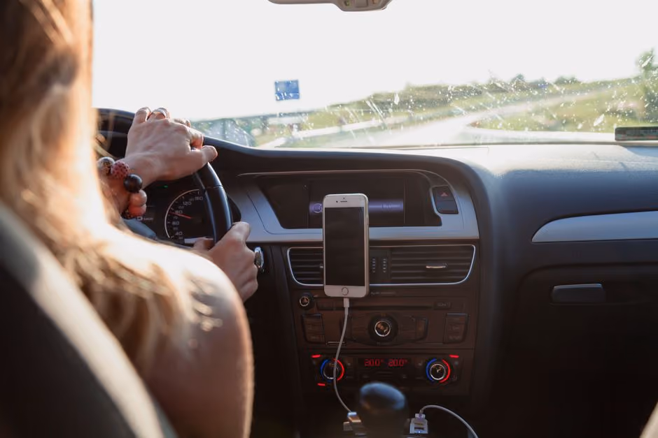 A safe driver navigating a road in Kennebunk
