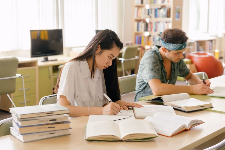 College student studying to maintain good grades College student studying to maintain good grades