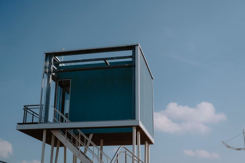 An elevated coastal home built to withstand storm surge and high winds An elevated coastal home built to withstand storm surge and high winds