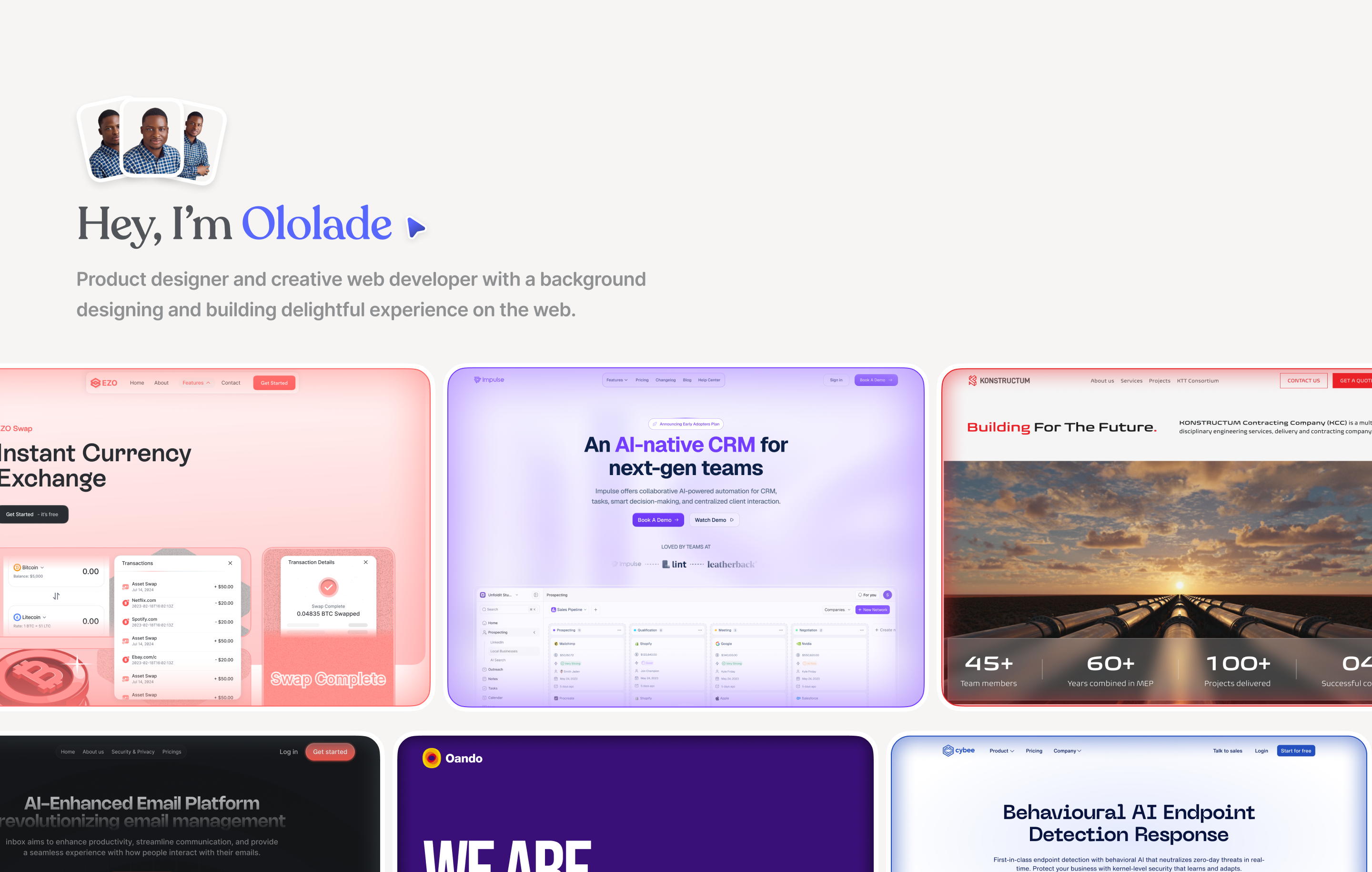 Ololade Portfolio websites cover image