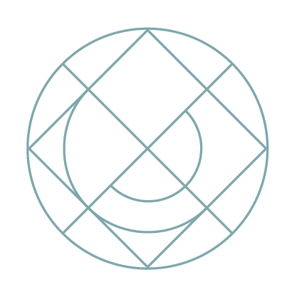 Icon of overlapping shapes that represent innovation