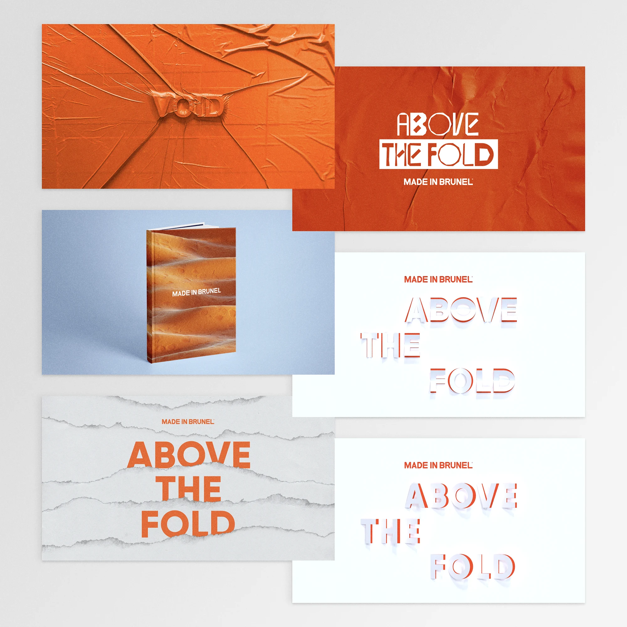 A collection of concepts exploring potential logos and visual identities for Above The Fold.