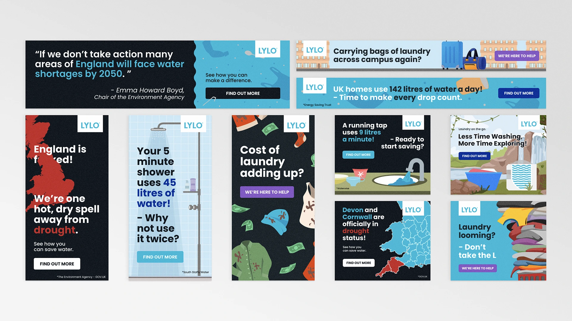 A collection of Lylo's Evening Standard marketing assets.