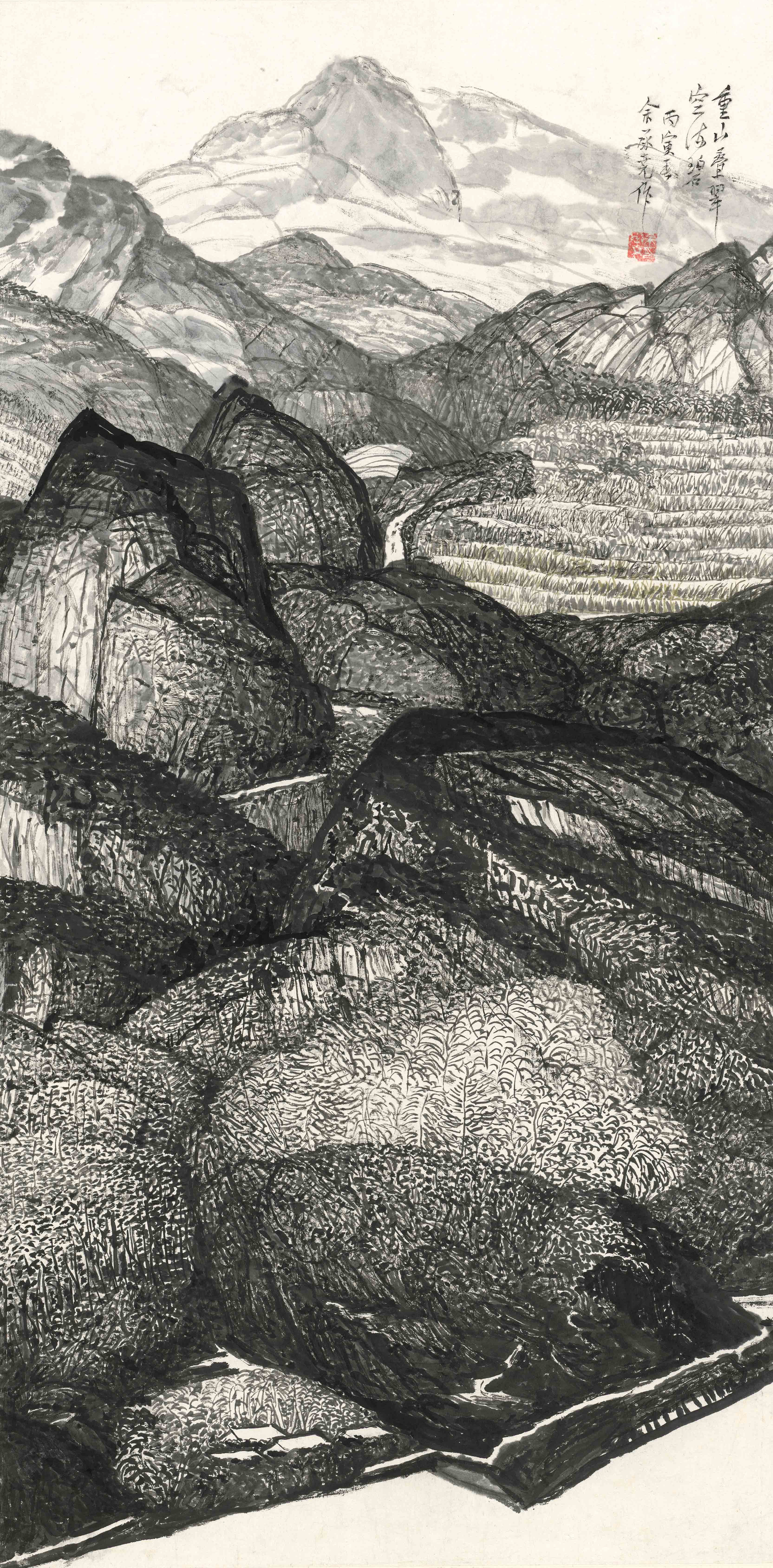 重山疊翠空流碧 Layered Peaks in Flowing Azure