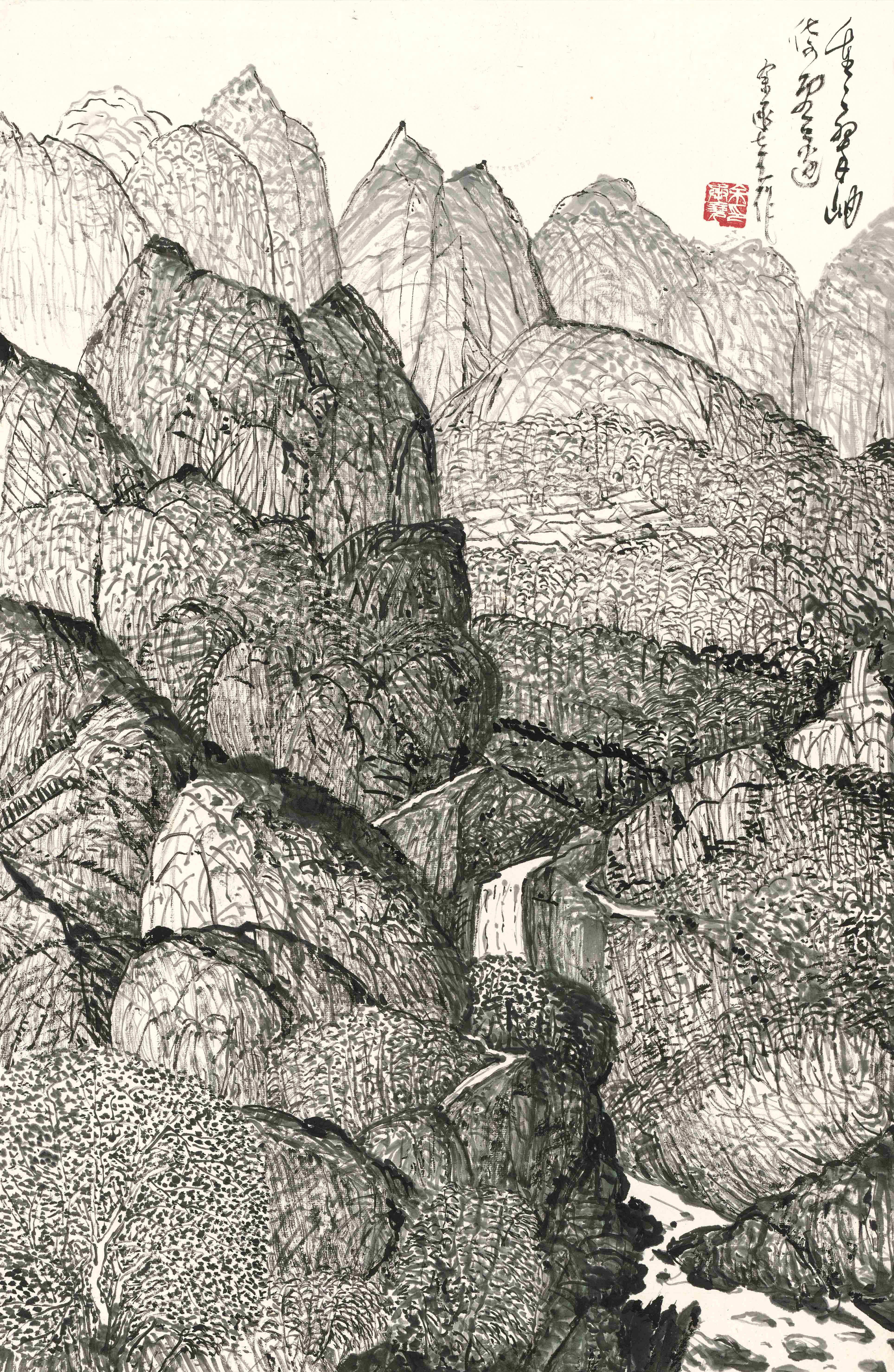 重重翠岫倚雲邊 Verdant Peaks Lean Against the Clouds