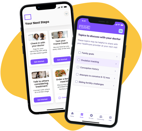 Mobile app images of topics to discuss with your doctor