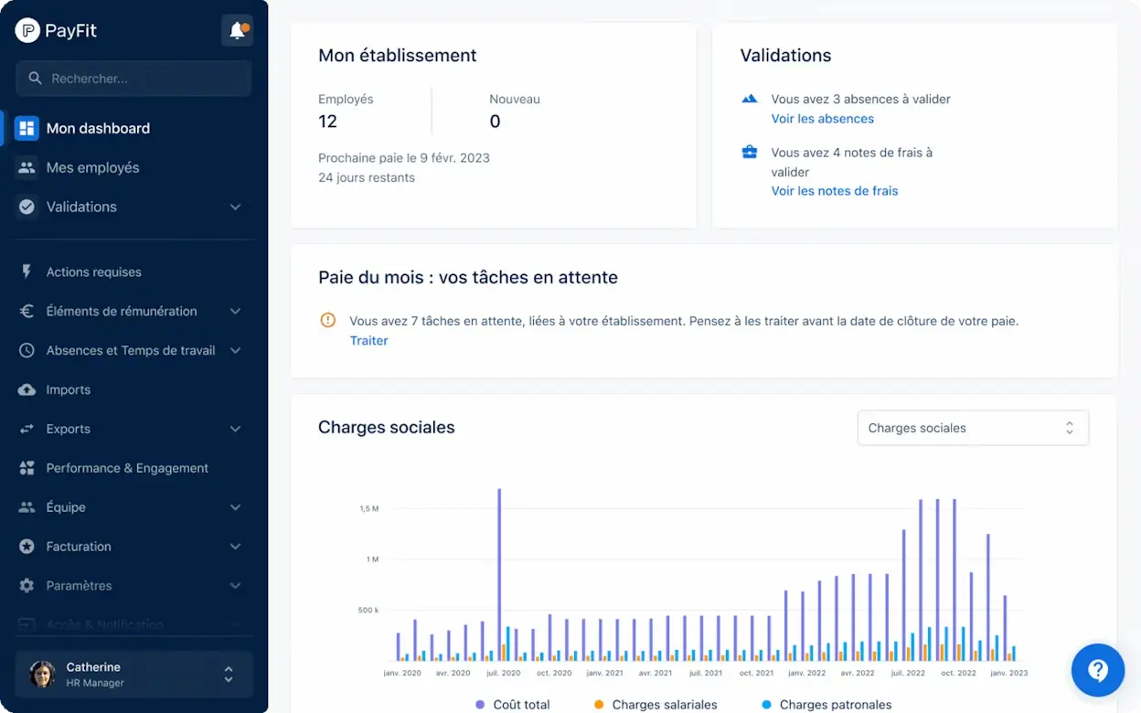 Interface de PayFit