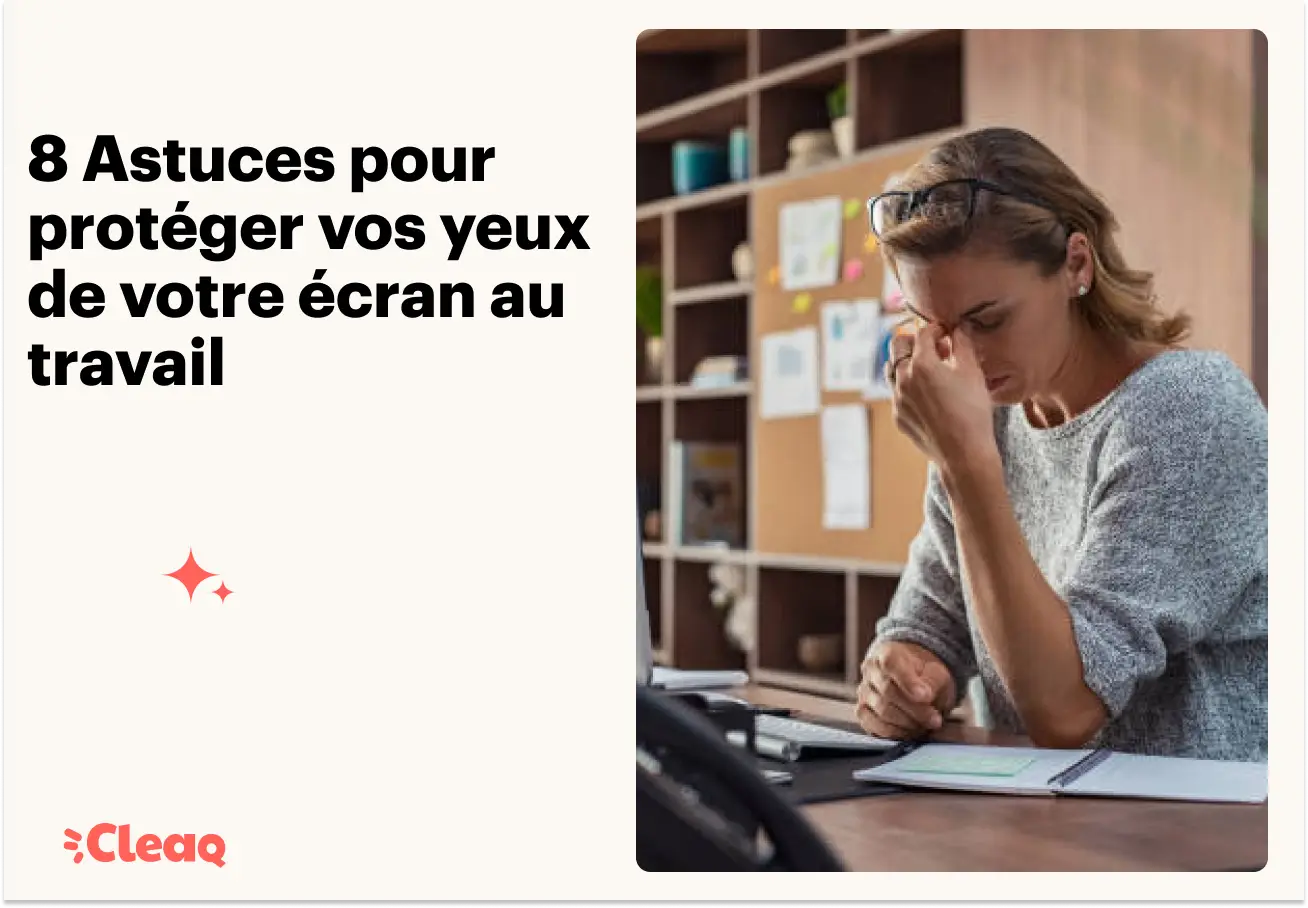 Femme se frottant les yeux devant son écran d'ordinateur, fatigue visuelle au travail