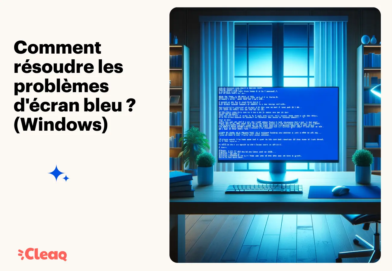 Écran bleu Windows affiché sur un ordinateur de bureau