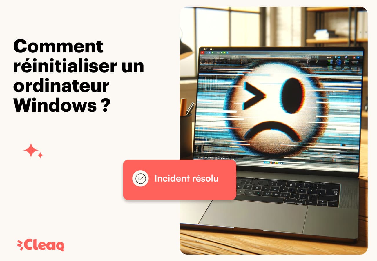 Ordinateur portable Windows affichant un visage triste à l'écran