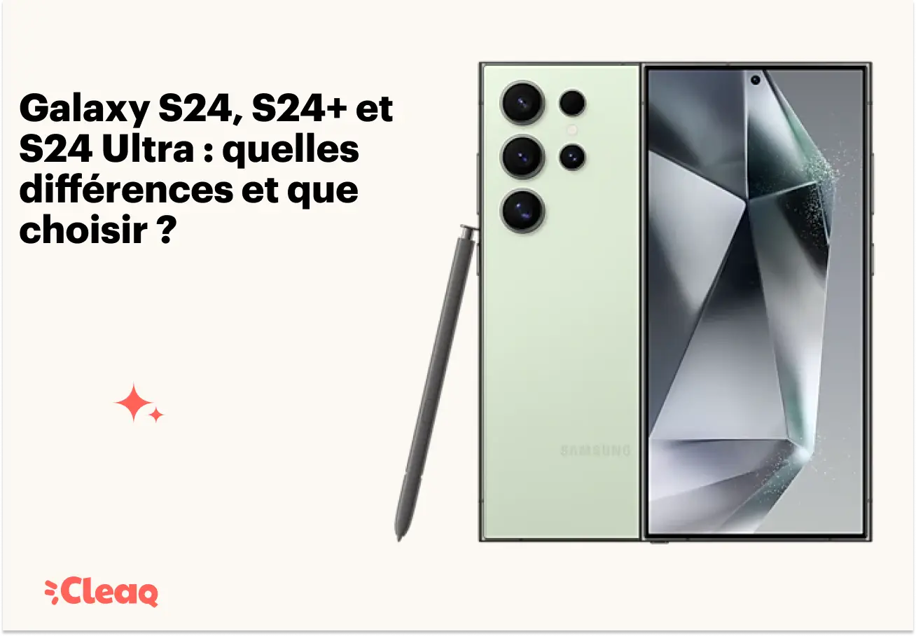 Samsung Galaxy S24 Ultra vert accompagné de son stylet S Pen