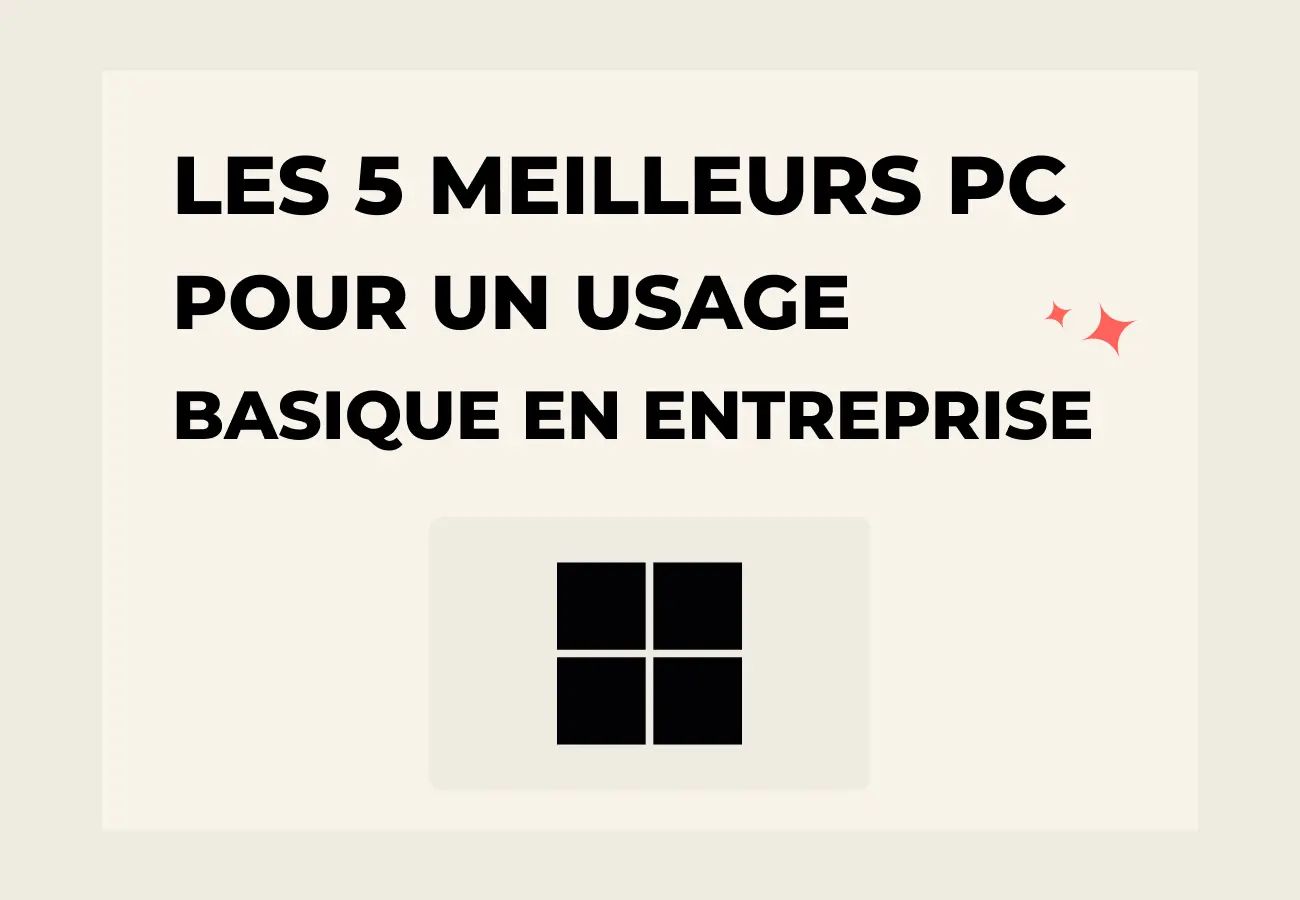 Logo Windows illustrant une sélection de PC professionnels pour un usage basique