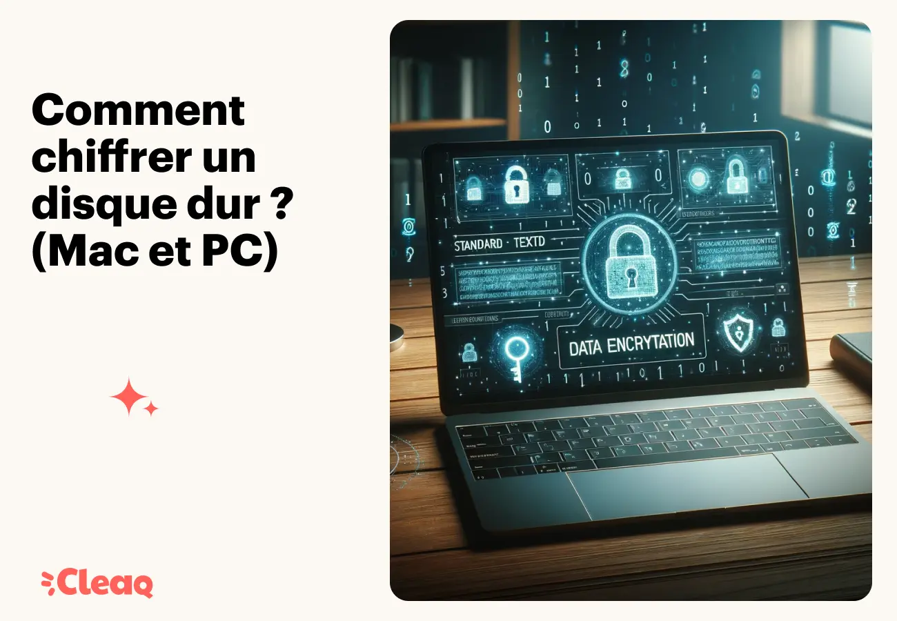 Ordinateur portable affichant des cadenas symbolisant le chiffrement des données