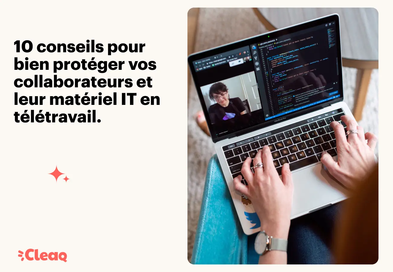Personne en visioconférence sur un ordinateur portable en télétravail