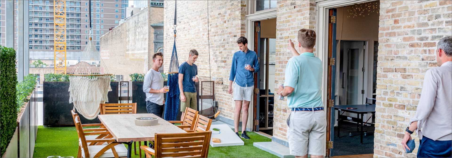 The Newr team on the office rooftop