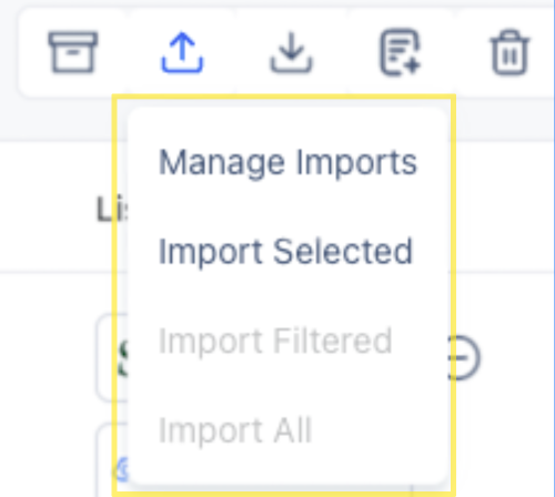 Import to CRM Options on My Companies