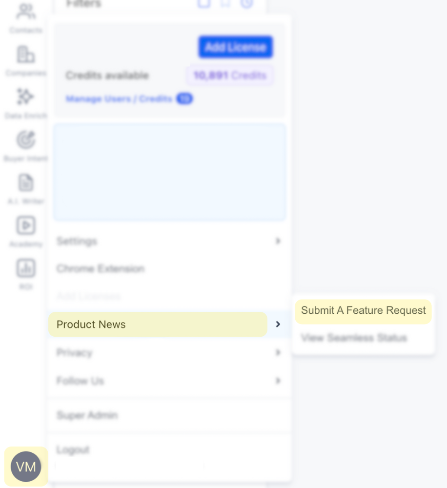 Users can submit feedback through the Product News tab in their account settings