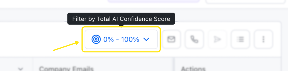 Access the Total AI Confidence filter on My Contacts page 