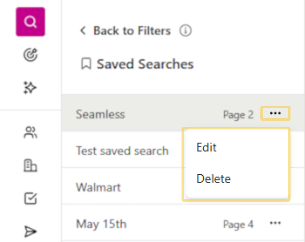 Manage a Saved Search