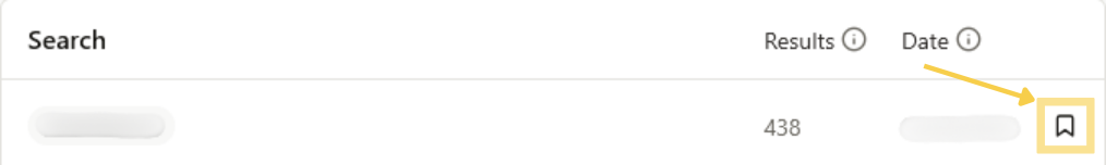 Saved Search Bookmark tab 