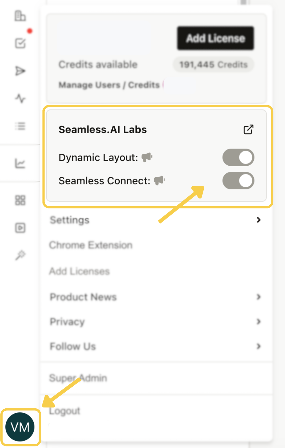 Access Seamless Labs to enable additional features