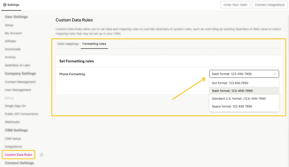 Set you phone formatting update
