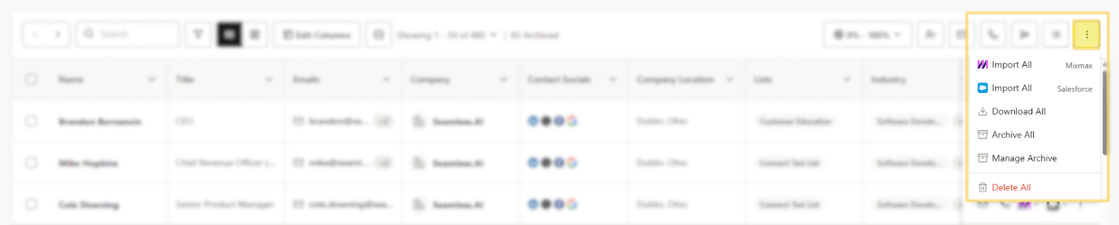 Import all contacts or companies to your CRM