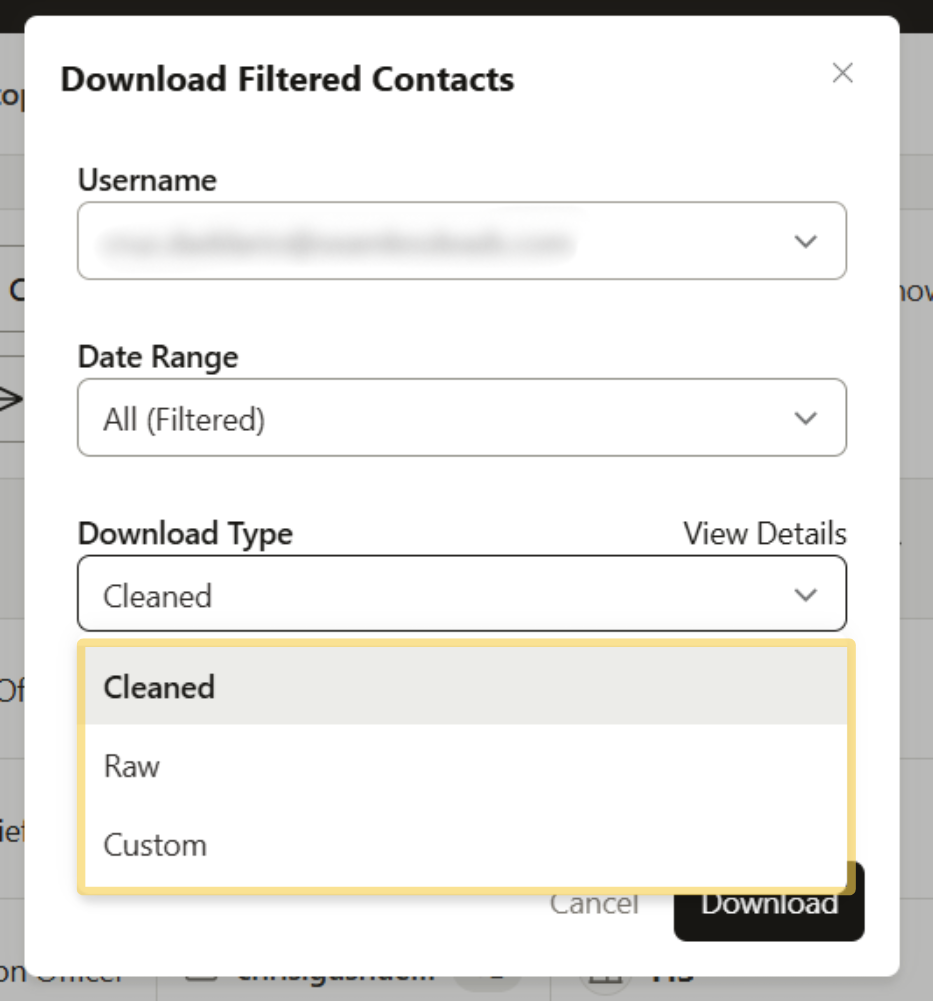 Select your preferred download type.  