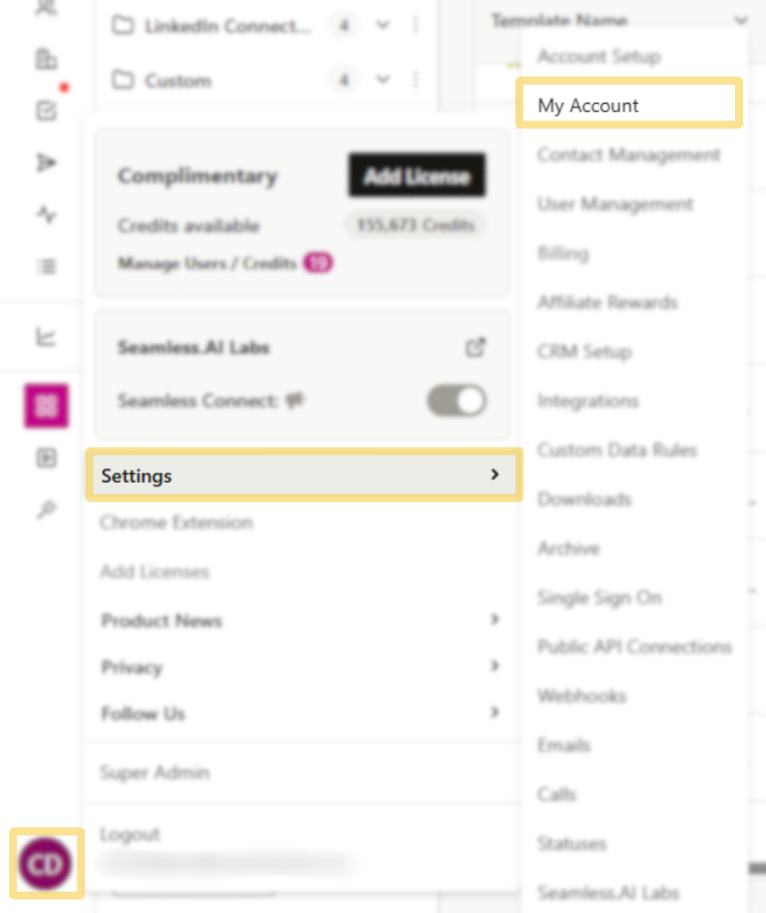 Access My Account Settings
