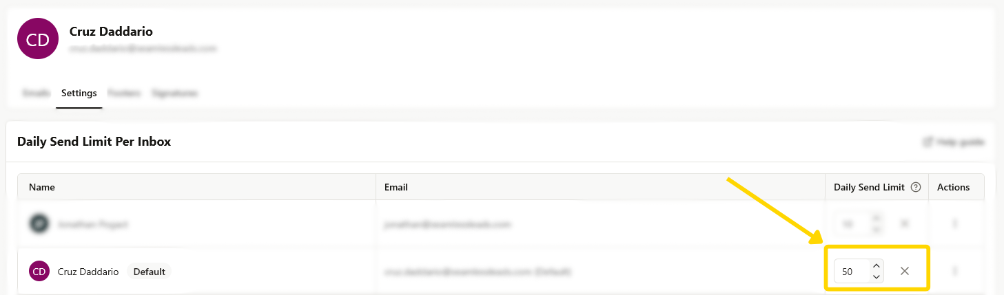 Adjust daily email send limit in Email Settings
