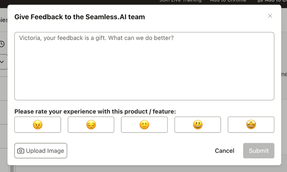 Seamless Feedback Modal