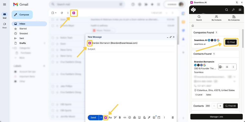 Seamless Chrome Extension on Gmail