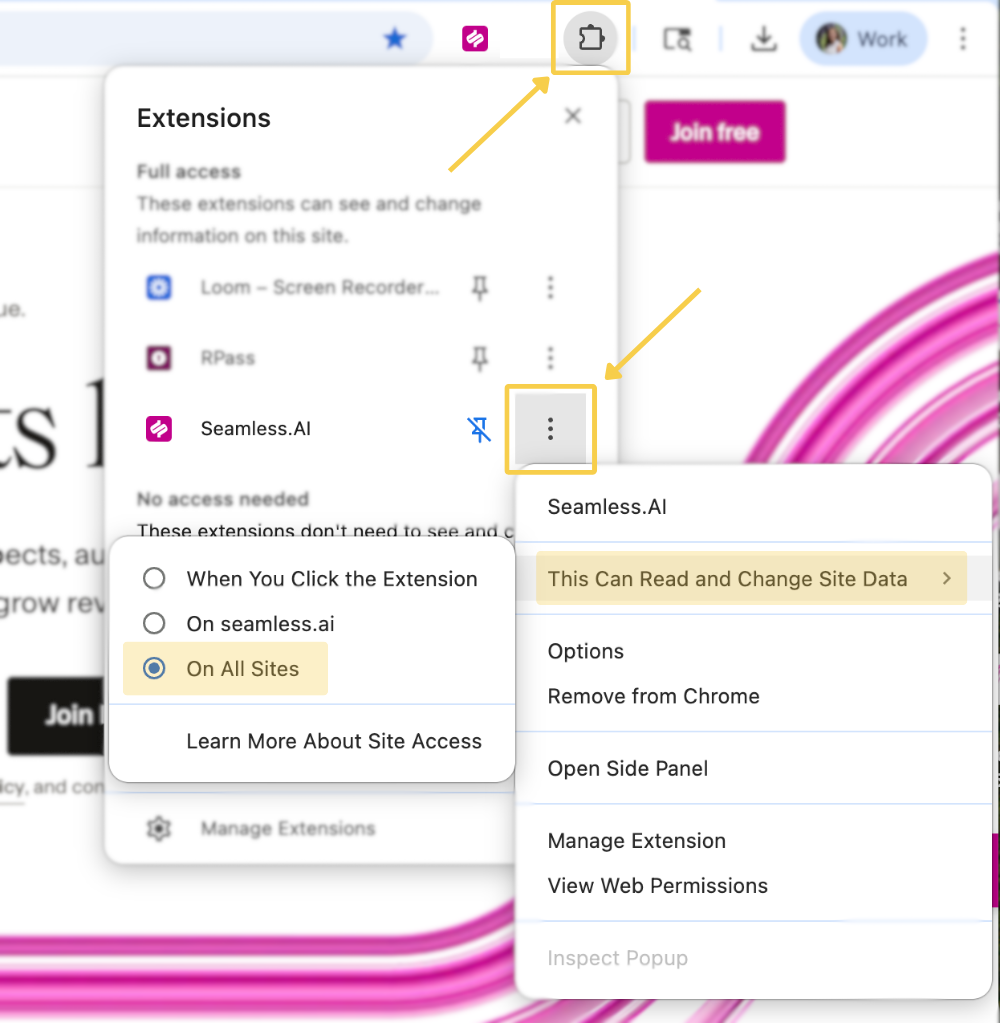 Chrome Extension Settings