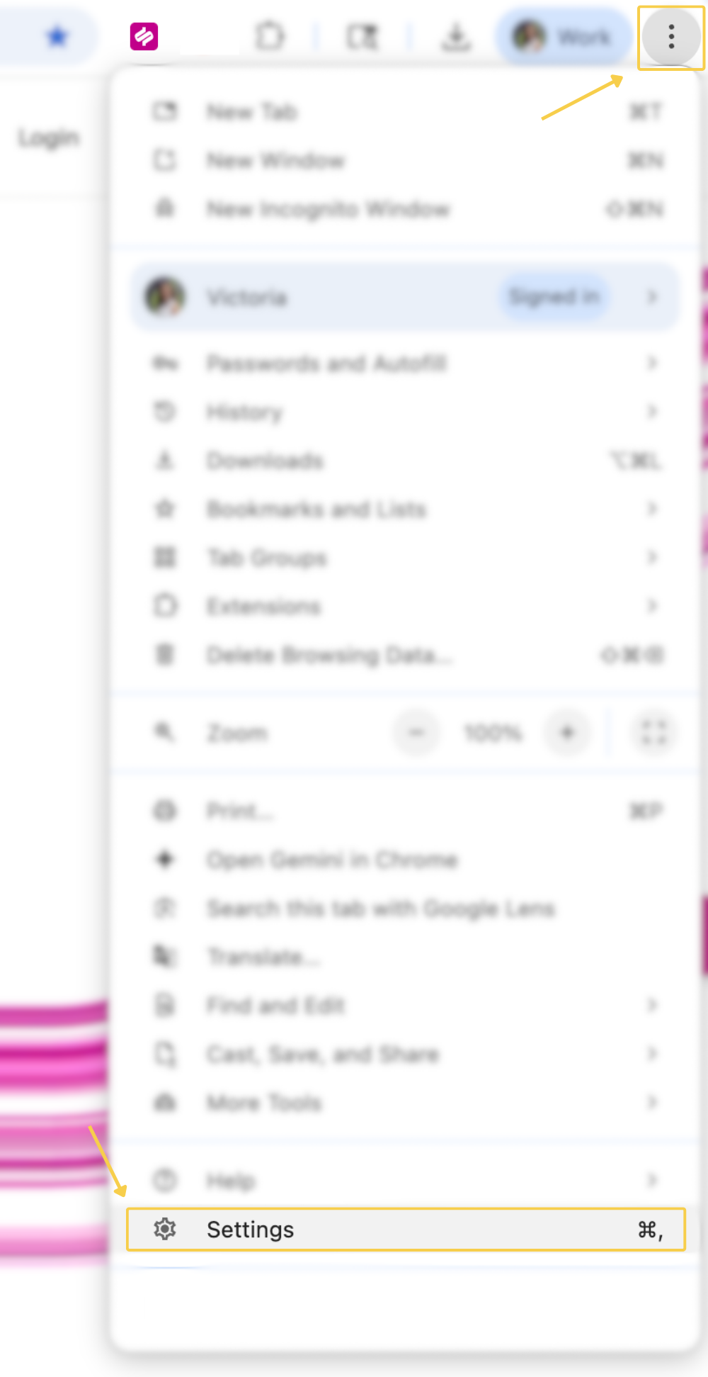 Access Chrome Extension preferences