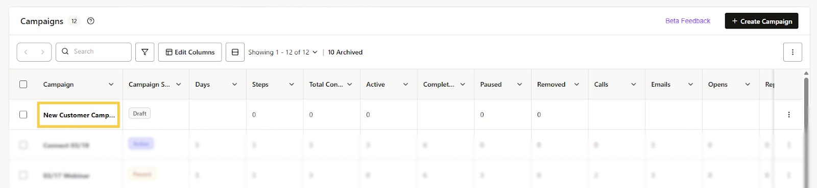 Access Individual Campaigns