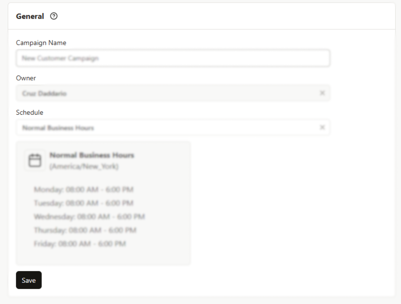 View Campaign Schedule in Settings