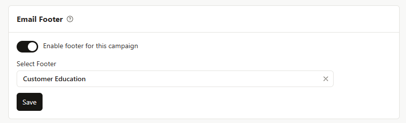 Setting an email footer on a campaign.