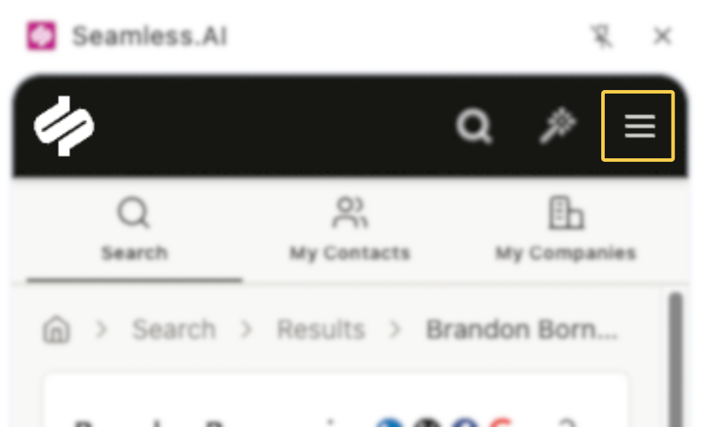 Account and Credit Menu on chrome extension 