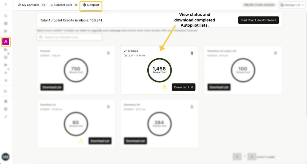 Access completed Autopilot lists