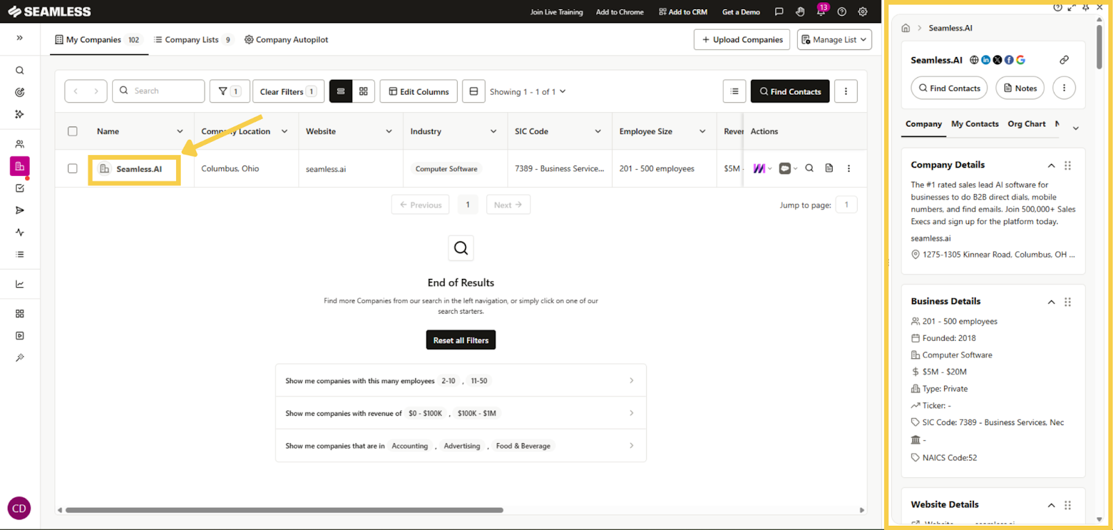 Company Flyout profile cards