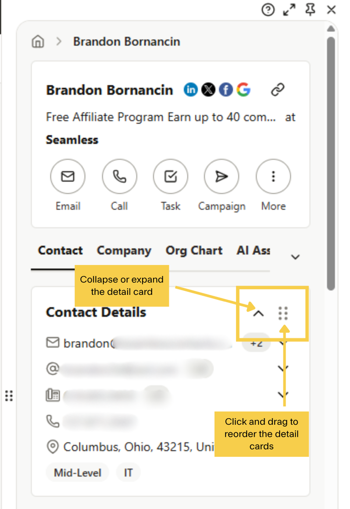 Customize profile layout views.