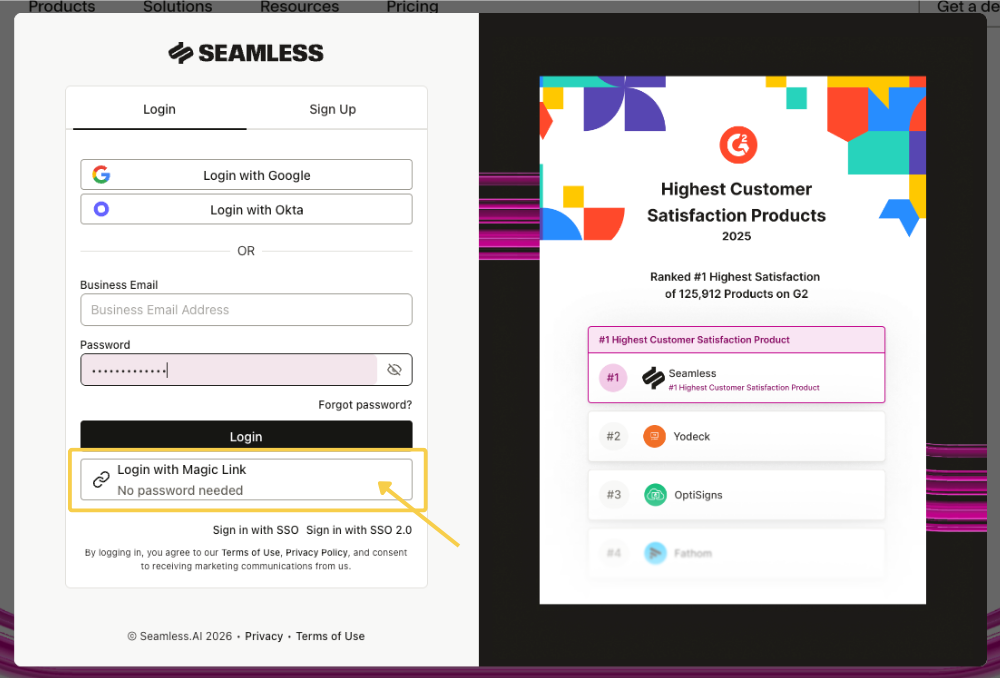 Login with Magic Link