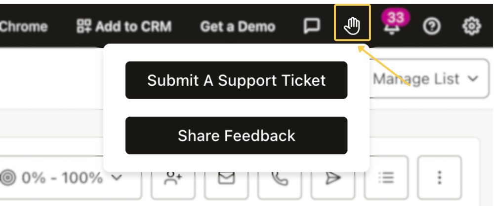 Submit Feedback Hand Icon