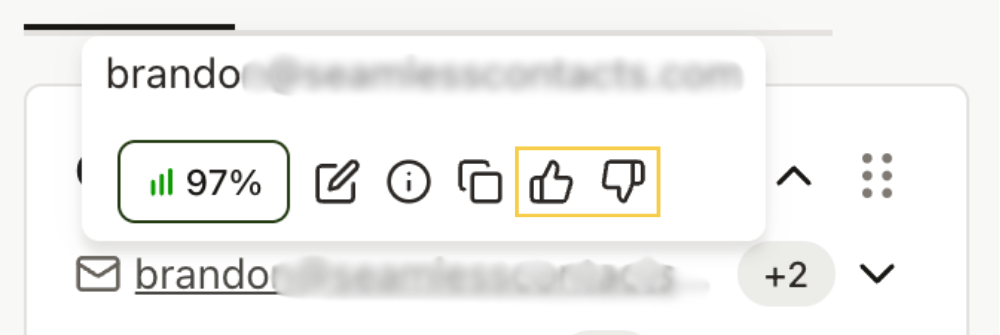 Total AI percentage feedback icons