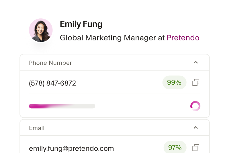 Contact profile being researched in real-time.