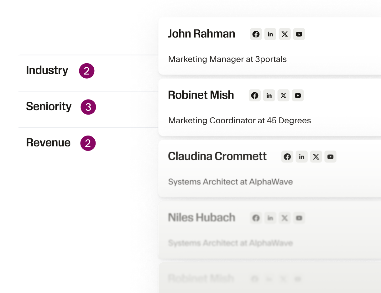 Seamless filters with the resulting list of leads.